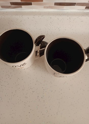 Renkli Desenli Love Coffee Kupa Seti - Görsel 4