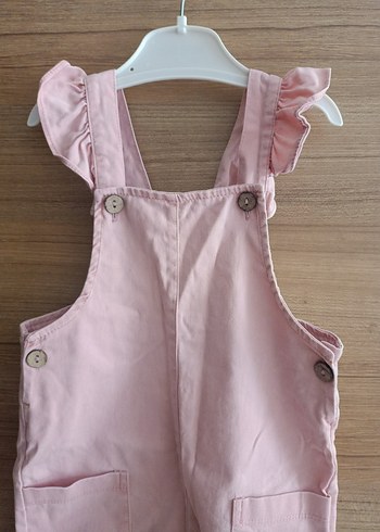 Kız Çocuk Pembe Fırfırlı Askılı Tulum - Görsel 4