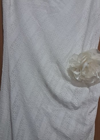 Beyaz Askısız uzun elbise - Görsel 2