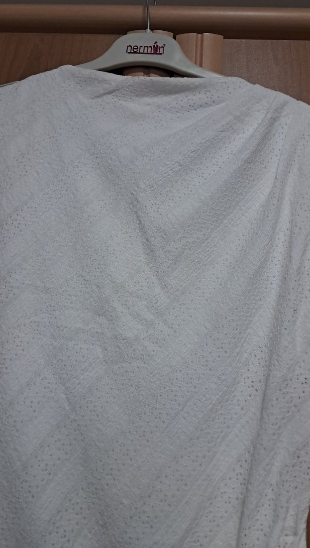 Beyaz Askısız uzun elbise - Görsel 3