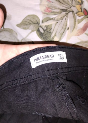 Pull and Bear Kadın Siyah yan bacak cepli Pantolon