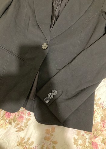 Düğmeli Siyah Kadın Blazer Ceket - Görsel 3