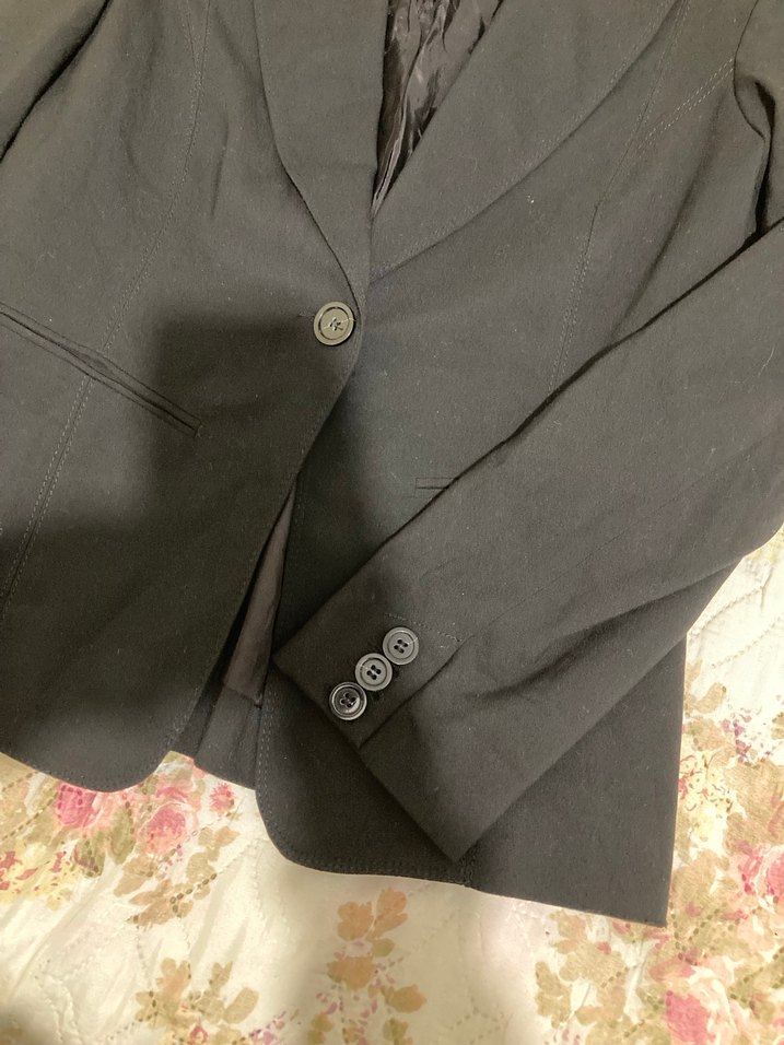 Düğmeli Siyah Kadın Blazer Ceket - Görsel 3