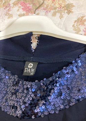 Uzun Kollu Mavi Gotik Abiye Elbise - Görsel 2