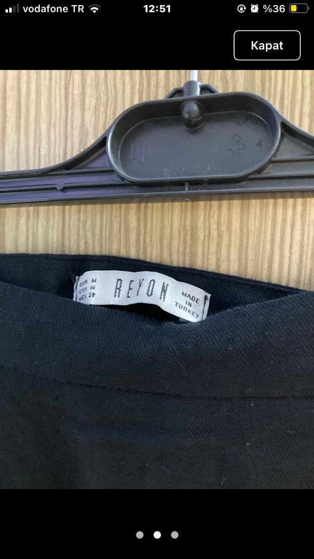 Siyah Keten Mini Etek Fırfırlı Rahat Kesim - Görsel 2