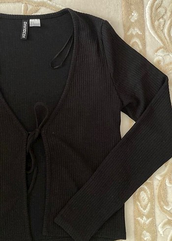 Siyah V Yaka Triko  Hırka - Görsel 2