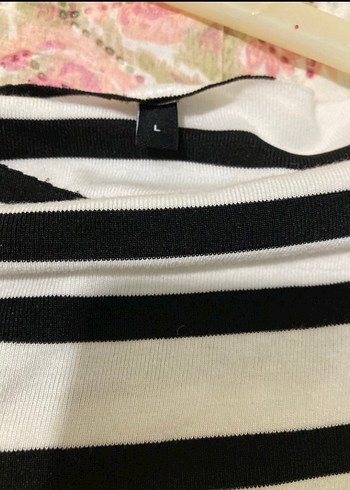 Çizgili Beyaz Uzun Kollu Kadın Bluz - Görsel 3