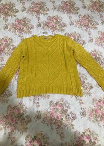 Sarı Örgü Bohem Kadın Kazak - Görsel 3