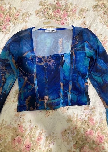 Transparan Uzun Kollu Bluz - Görsel 3