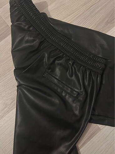 xs Beden siyah Renk Zara deri jogger eşofman