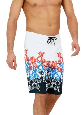 Erkek Beyaz Bağcıklı Mini Deniz Şortu - Görsel 2