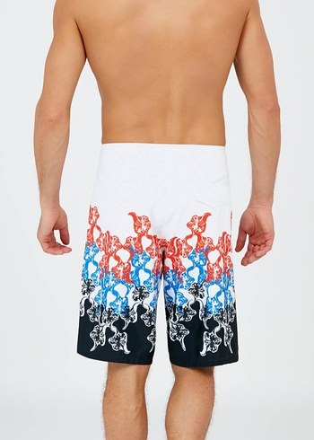 Erkek Beyaz Bağcıklı Mini Deniz Şortu - Görsel 3