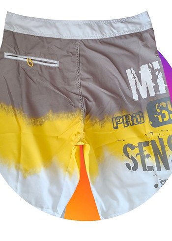 Gri Sarı Batik Desenli Erkek Şort - Görsel 2