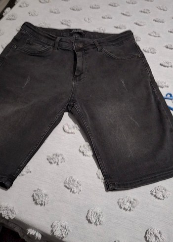 Siyah Bol Kesim Erkek Denim Şort - Görsel 3