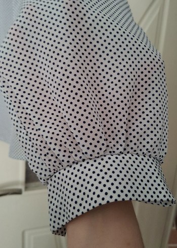 Düğmeli Gri Uzun Kollu Kadın Gömlek - Görsel 2