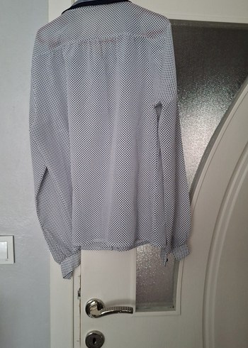 Düğmeli Gri Uzun Kollu Kadın Gömlek - Görsel 4