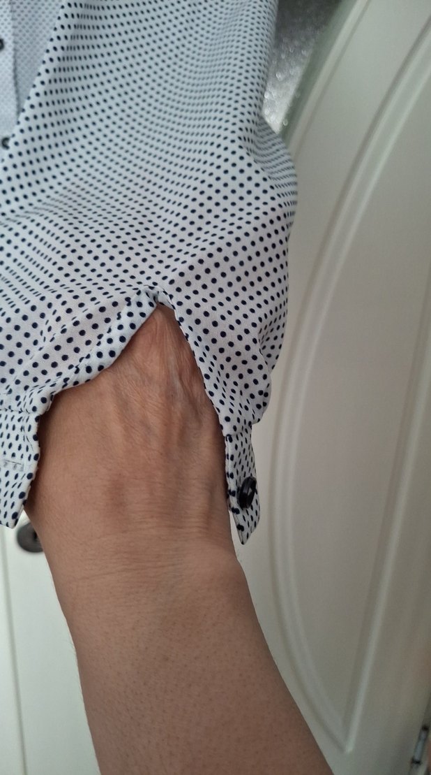 Düğmeli Gri Uzun Kollu Kadın Gömlek - Görsel 3