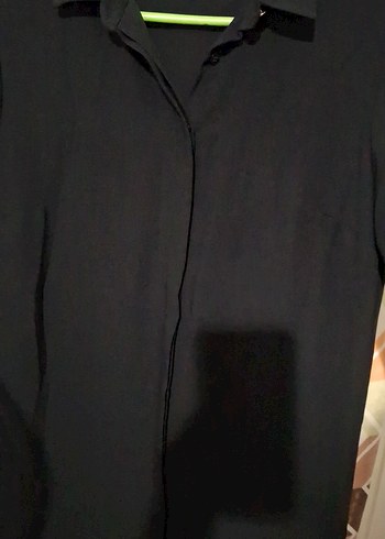 Düğmeli Siyah Uzun tunik - Görsel 4