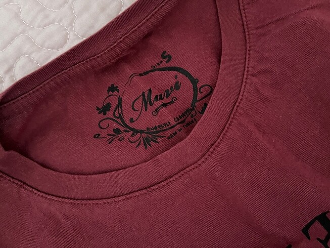 s Beden bordo Renk Mavi sıfır kol bordo tshirt