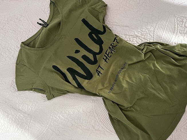 Defacto Defacto haki ren wild baskılı tshirt