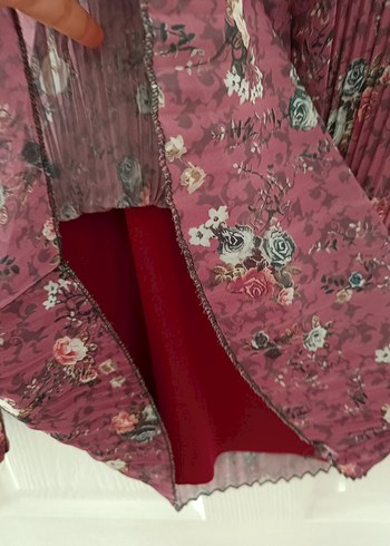 42 Beden bordo Renk Bordo Pilili Bohem Uzun Kollu Bluz