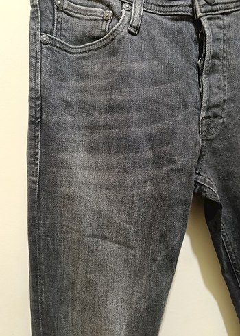Diğer Gri Düğmeli Erkek Denim Pantolon