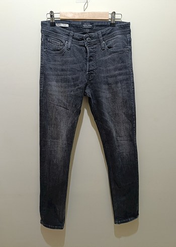 Gri Düğmeli Erkek Denim Pantolon