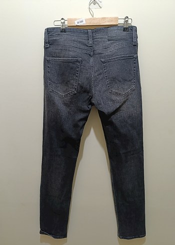 32 Beden Gri Düğmeli Erkek Denim Pantolon