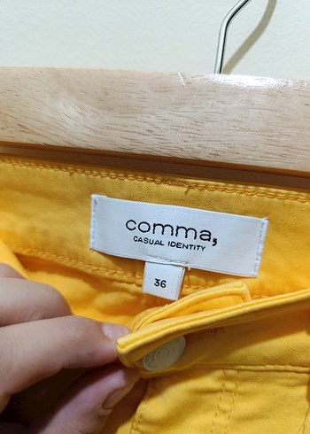 s Beden sarı Renk Parlak Sarı Kadın Midi Kumaş Pantolon