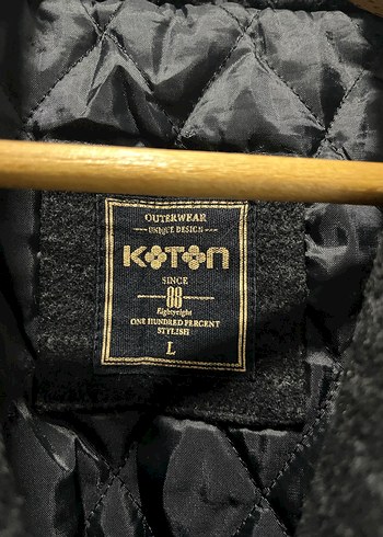 Düğmeli siyah gri Erkek Midi Kaban bir tane düğme eksik - Görsel 2