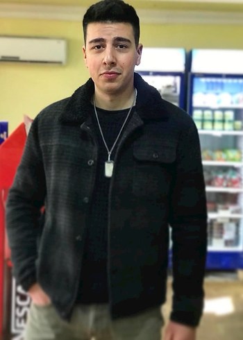 Düğmeli siyah gri Erkek Midi Kaban bir tane düğme eksik - Görsel 5