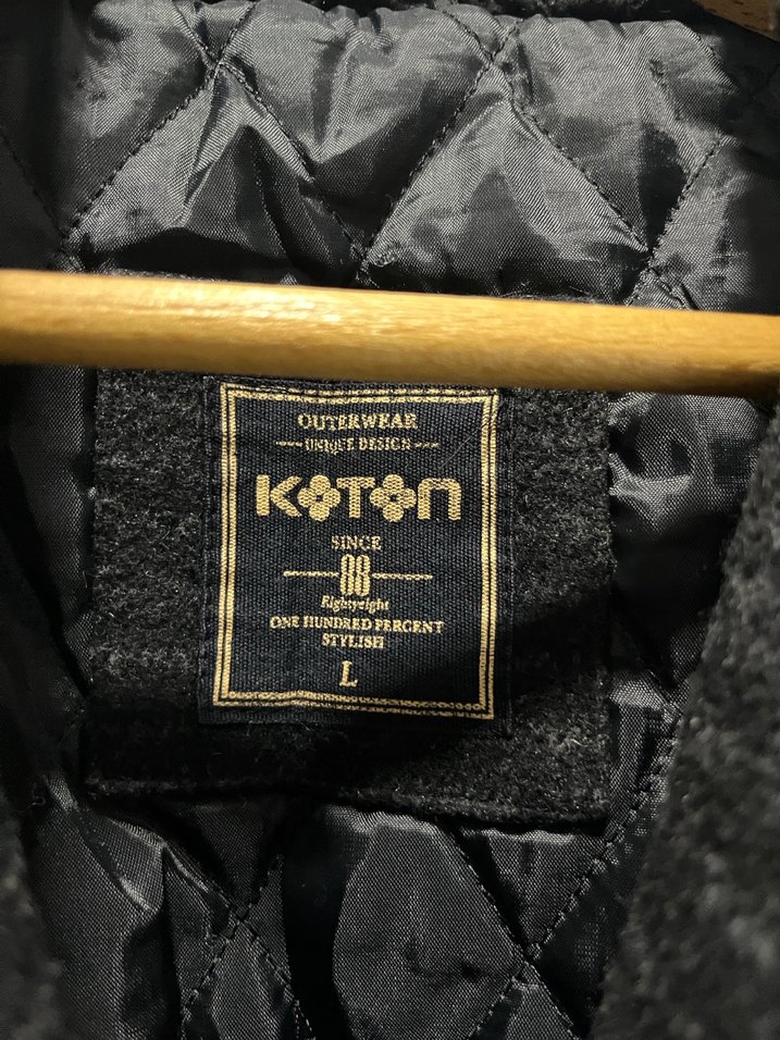 Düğmeli siyah gri Erkek Midi Kaban bir tane düğme eksik - Görsel 2