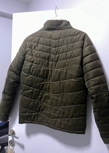 Fermuarlı asker yeşili Erkek Mont - Görsel 6