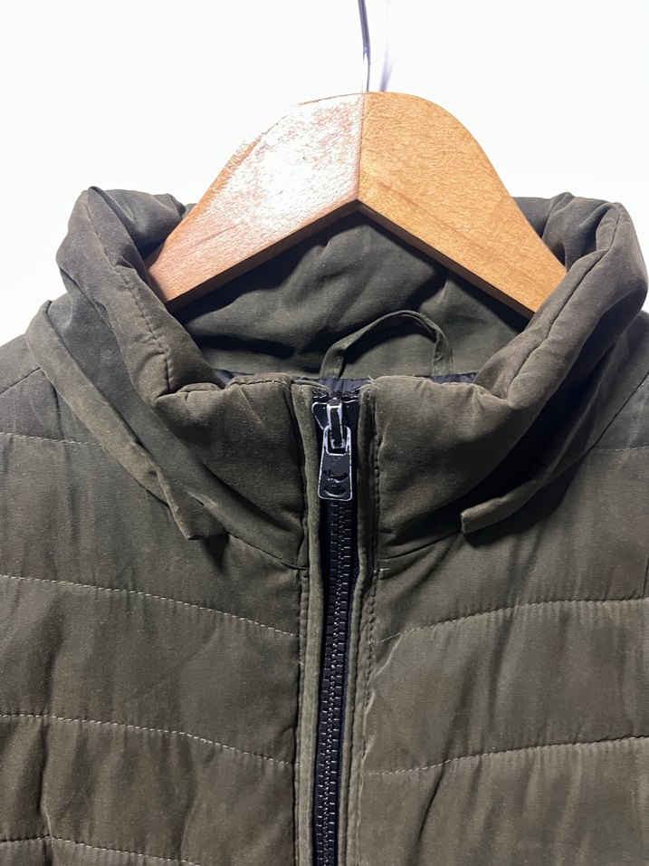 Fermuarlı asker yeşili Erkek Mont - Görsel 3