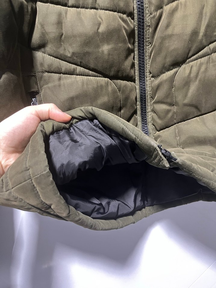 Fermuarlı asker yeşili Erkek Mont - Görsel 5