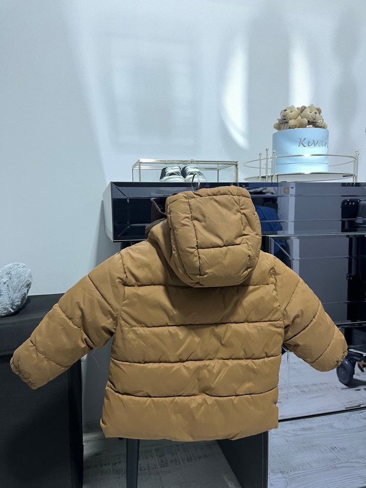 Kahverengi Kapüşonlu Erkek Çocuk Mont - Görsel 2