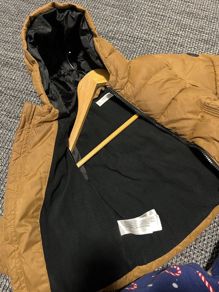 Kahverengi Kapüşonlu Erkek Çocuk Mont - Görsel 5