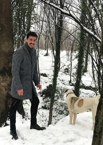 Gri Düğmeli uzun Erkek Ceket s-M uyumlu - Görsel 11