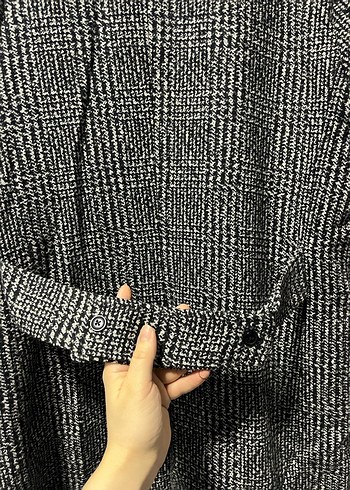 Gri Düğmeli uzun Erkek Ceket s-M uyumlu - Görsel 5