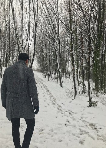 Gri Düğmeli uzun Erkek Ceket s-M uyumlu - Görsel 8