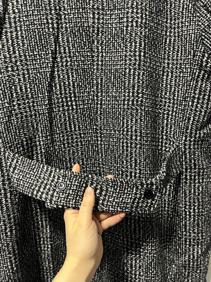 Gri Düğmeli uzun Erkek Ceket s-M uyumlu - Görsel 5