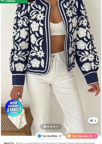 Zara Lacivert Cicekli Kadin Bomber Ceket