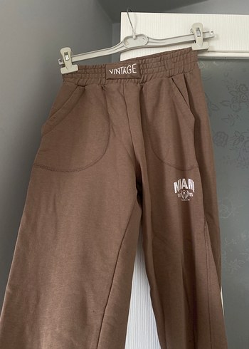 Addax Kadın Pastel Kahverengi Vintage Baskılı Eşofman