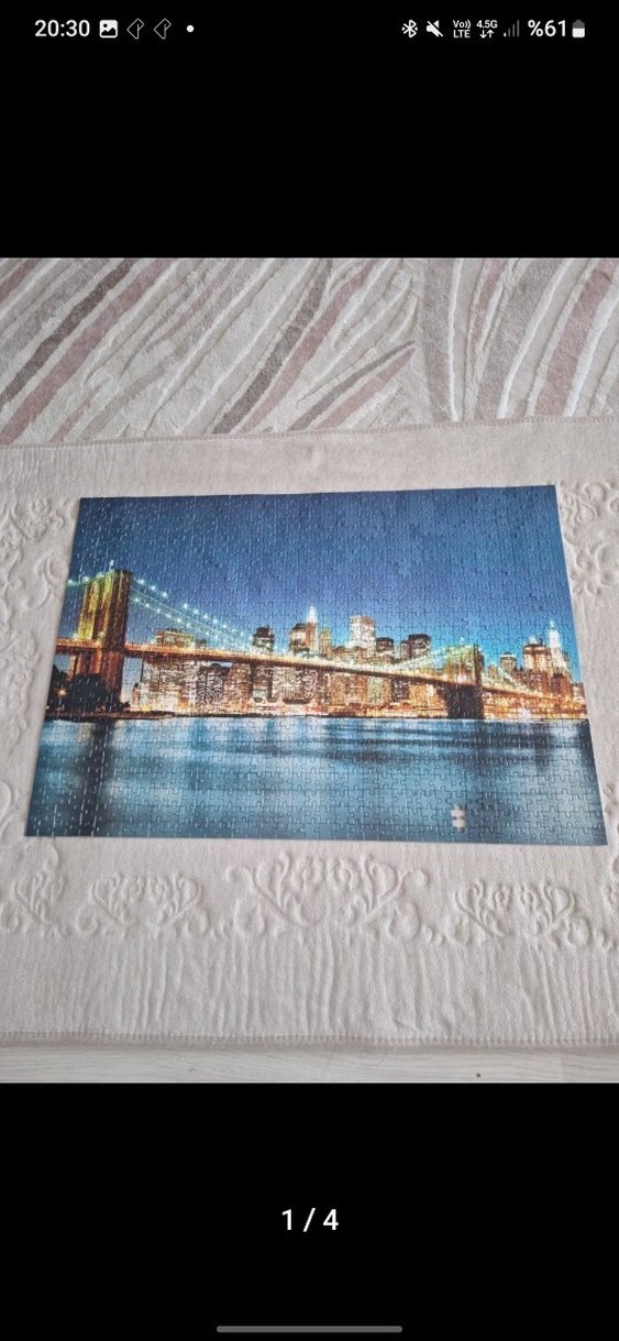 Gece Şehir Manzaralı Mavi 1000 parça Puzzle - Görsel 2