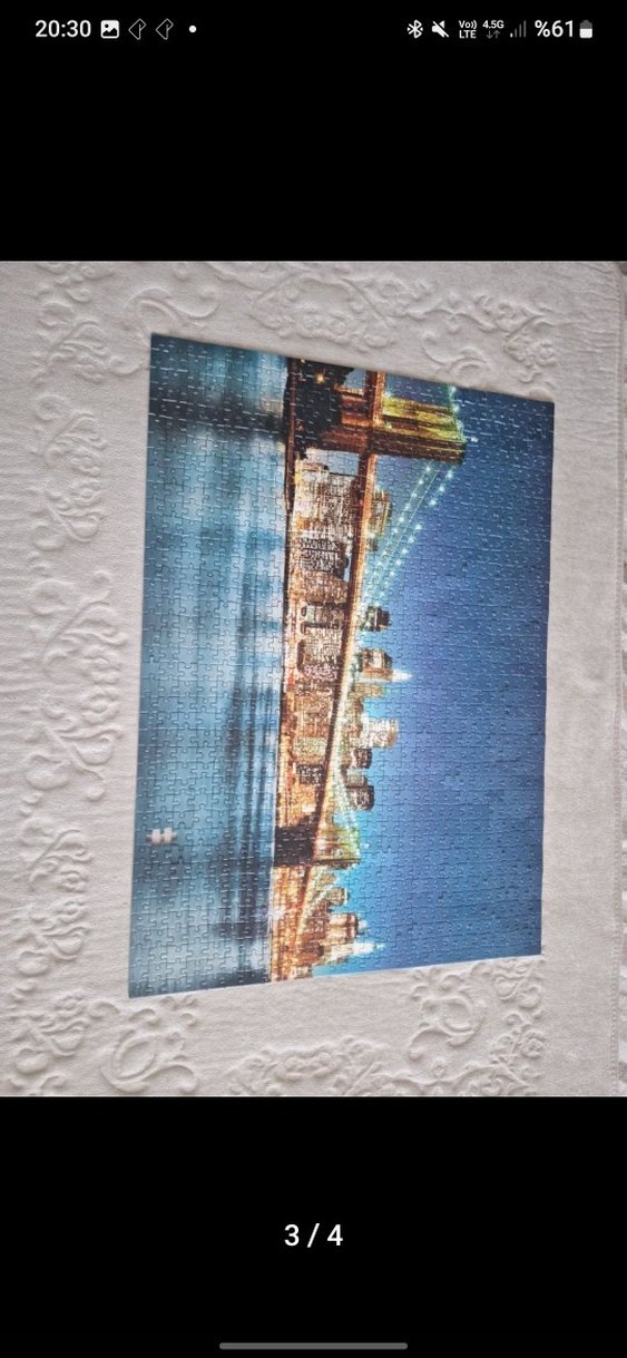 Gece Şehir Manzaralı Mavi 1000 parça Puzzle - Görsel 3