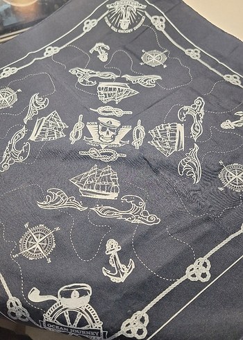 Kadın Renkli Vintage Bandana Şal - Görsel 4
