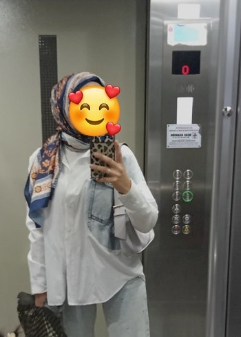 Beyaz Oversize Denim Gömlek