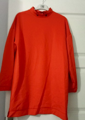 Kadın Turuncu Yüksek Yakalı Sweatshirt