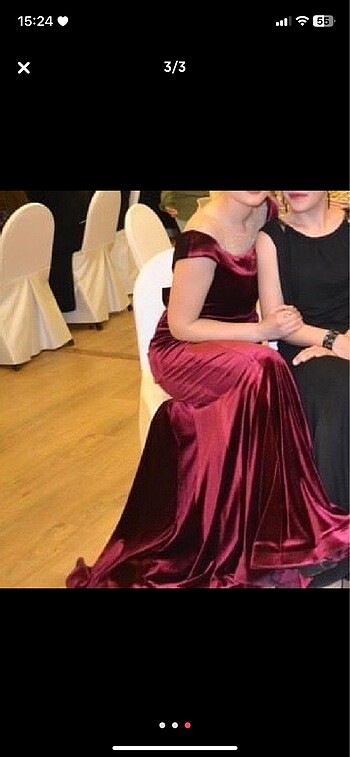 40 Beden Kadife Bordo elbise