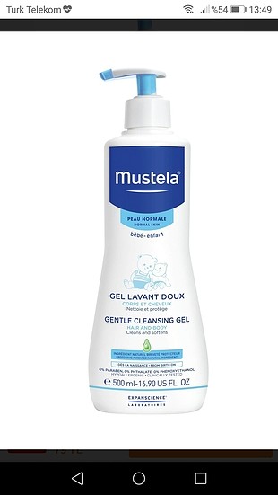 mustela saç ve vücut şampuanı 500 ml
